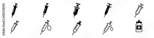 syringe icon, syringe icon vector black and white. Doctors often use syringes to prevent and treat malignant diseases. syringe icon, Syringe, injection icon, Syringe Icons
