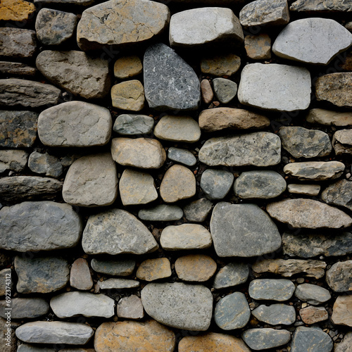 Harmonie in Stein: Rustikale Mauer aus natürlichen Flusssteinen