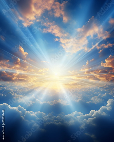 Heavenly sunrays clouds spiritual god light