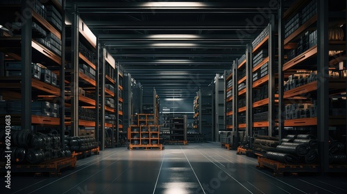 storage rack warehouse background illustration logistics inventory, pallets shelves, organization forklift storage rack warehouse background