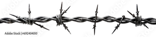 Barbed wire on white background