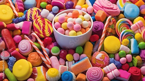 sweet many candy food illustration lollipop caramel, skittles toffee, licorice marshmallow sweet many candy food