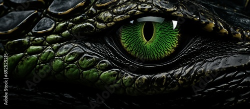 Close-up of the eyes of a crocodile or alligator.