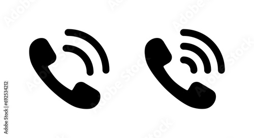 Phone call ring icon. Telephone ringing symbol vector