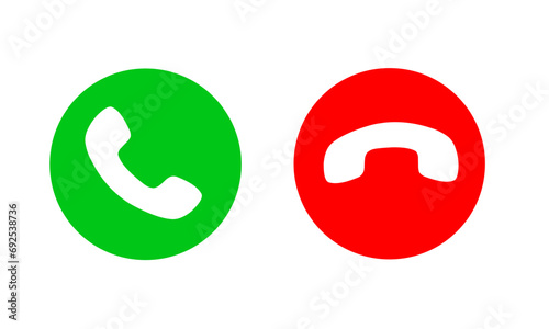 answer and reject call icon vector on white background