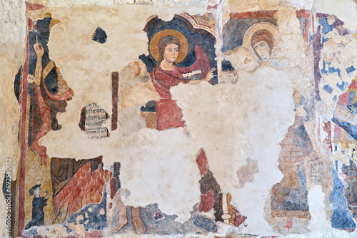 Stilo Calabria Italy. Frescoes in the interior of the Cattolica di Stilo byzantine church