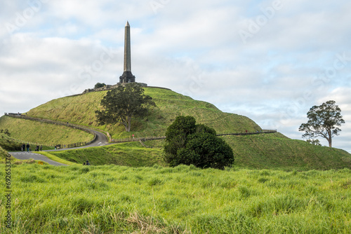 Obelisk on the summit of the One Tree Hill. Auckland, New Zealand.