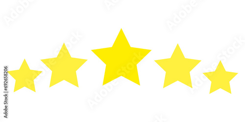 Five stars icon. Stars rating review icon.