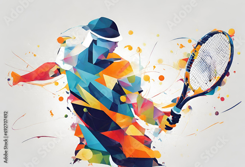  Abstract tennis player