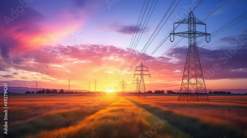 power electric energy background illustration voltage current, renewable grid, transmission distribution power electric energy background