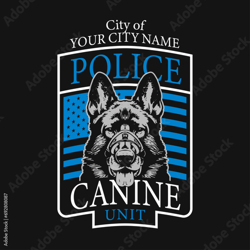 City K-9 Police Dog T-Shirt Design