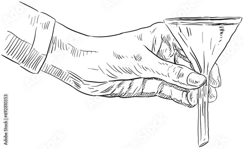 hand holding potion handdrawn illustration