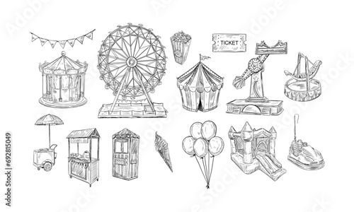 entertainment park handdrawn collection