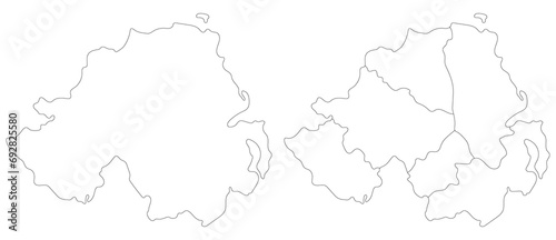 Northern Ireland map. Map of Northern Ireland in set