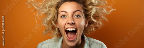 Woman Laughing Humor Portrait Studio Funny, Comic background, Background Banner