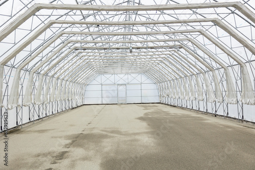 Empty greenhouse on a sunny day
