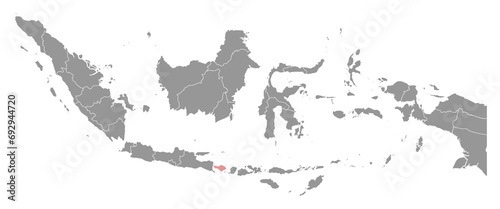 Bali province map, administrative division of Indonesia. Vector illustration.