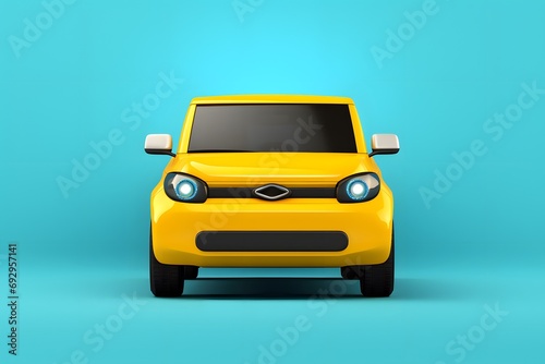 Clean Energy Transportation: Minimal Car Symbol with Copy Area