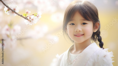 桜と女の子ポートレイト Portrait of girl in cherry blossom