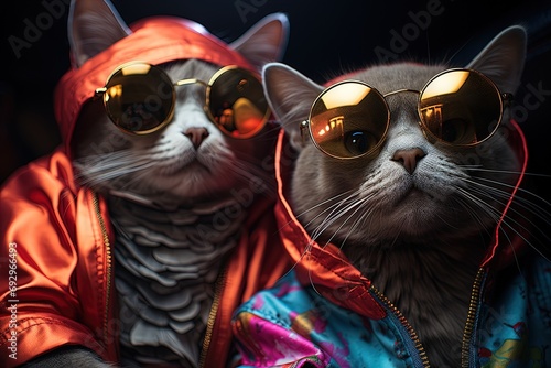cute cat disco glitter rapper