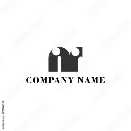 NR Initial logo elegant logotype corporate font idea unity