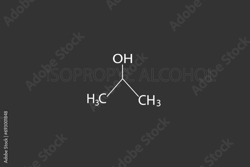 Isopropyl alcohol molecular skeletal chemical formula