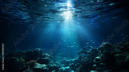 Underwater Sky, A mesmerizing image of an underwater world where the sea mimics the appearance of a starlit night sky, blurring the lines between above and below