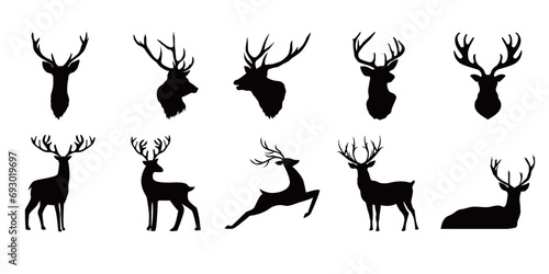 deer silhouette set