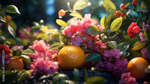 Beautiful fruits peach orange sunshine lullaby
