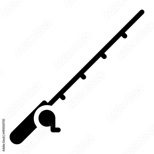 fishing rod glyph icon