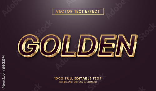 Design editable text effect, golden text vector illustration