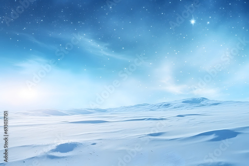 Beautiful Snowy Landscape and Frosty Background - Generative AI
