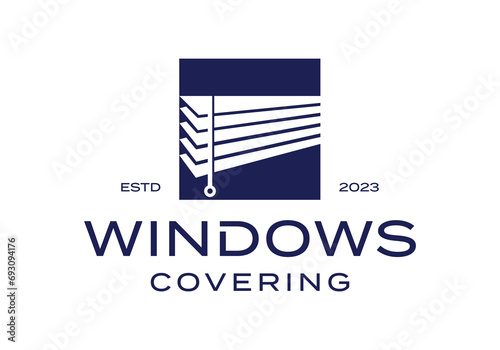 window blind covering logo icon vector design template