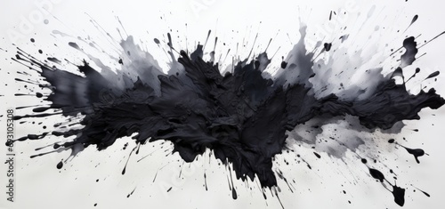 a black ink spot on a white background