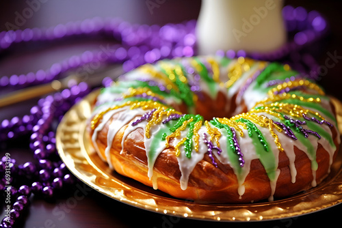 King cake is a traditional Mardi Gras dessert