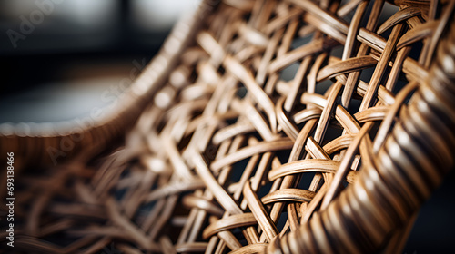 Woven Wicker Basket Close-up, Beautiful wooden wattle fence lit by the rays of the sun, background for decorating your interior.,wood Wicker ball