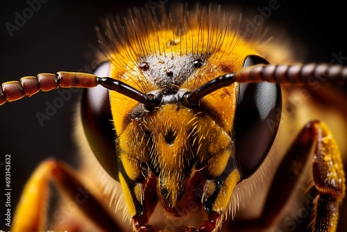 extra macro photo of a bee sting