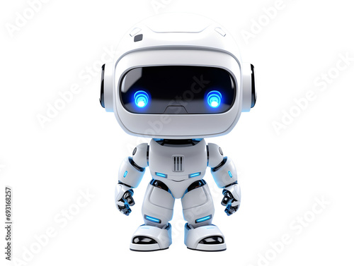 3D chat bot neural network, AI servers and robots technology, artificial bot mind, and intelligent robotic building. Customer support service Chat Bot. 3D robot isolated on a transparent background.