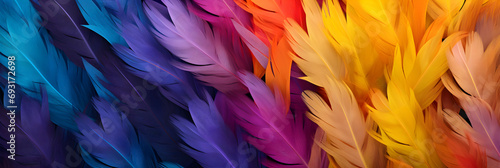 Colorful feather background material, banner