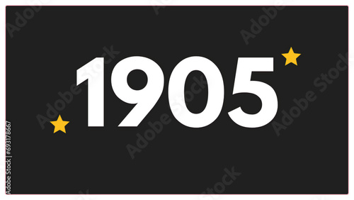Vintage 1905 birthday, Made in 1905 Limited Edition, born in 1905 birthday design. 3d rendering flip board year 1905.