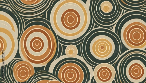 70s retro groove pattern with circles vintage geometrical pattern
