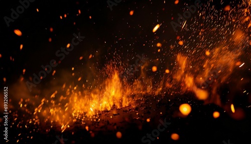perfect fire particles embers sparks on black background texture overlays