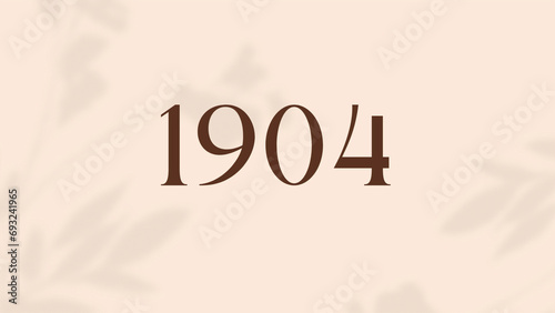 Vintage 1904 birthday, Made in 1904 Limited Edition, born in 1904 birthday design. 3d rendering flip board year 1904.