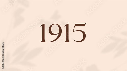 Vintage 1915 birthday, Made in 1915 Limited Edition, born in 1915 birthday design. 3d rendering flip board year 1915.