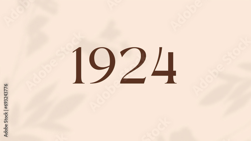 Vintage 1924 birthday, Made in 1924 Limited Edition, born in 1924 birthday design. 3d rendering flip board year 1924.