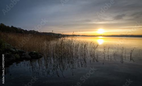 Autumn sunrise over the Swedish lake