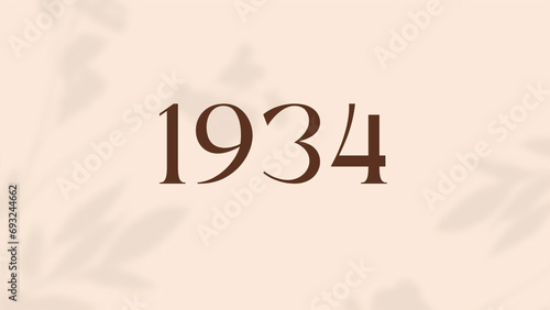 Vintage 1934 birthday, Made in 1934 Limited Edition, born in 1934 birthday design. 3d rendering flip board year 1934.