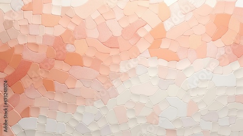 Minimalistic view of a pastel Peach Fuzz mosaic pattern, combining playful and sophisticated elements.