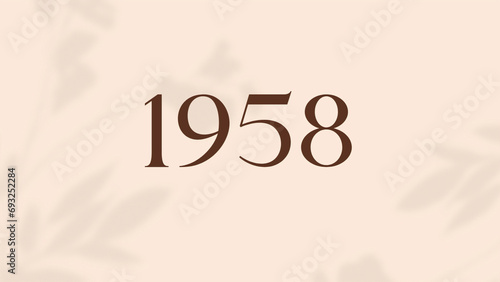Vintage 1958 birthday, Made in 1958 Limited Edition, born in 1958 birthday design. 3d rendering flip board year 1958.