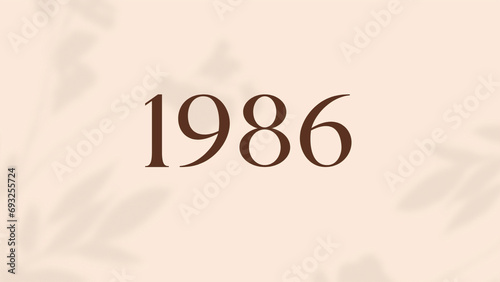 Vintage 1986 birthday, Made in 1986 Limited Edition, born in 1986 birthday design. 3d rendering flip board year 1986.